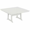 Polywood Nautical Trestle 59'' White Dining Height Table 633PL85T2L1W